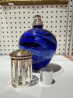 Vintage Cobalt Blue Glass Fragrance Lamp