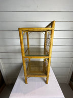 Vintage Rattan Wicker Three Tiered Shelf