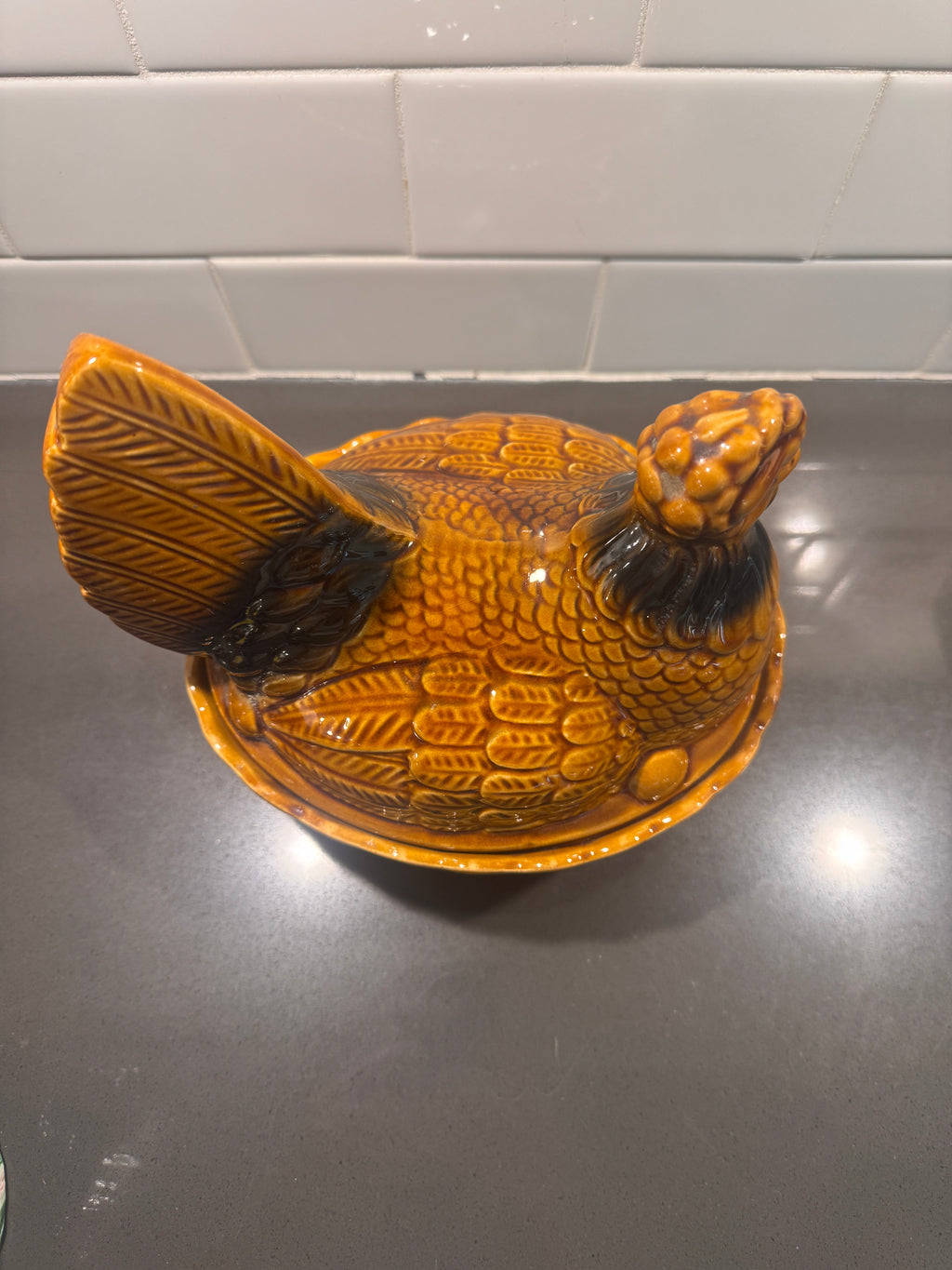 Vintage Ceramic Hens on Nest, c. 1960s