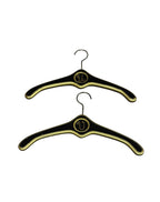 MCM Regency Black and Gold Wood Clothes Hangers - Monogrammed with U and V