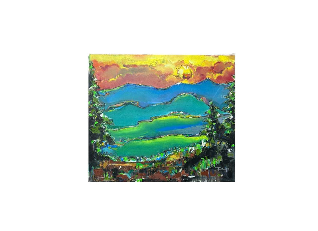 "North Carolina" by David "Dalo" Banegas, Signed - Authentic Original Acrylic on Canvas