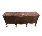 Traditional Italian Rosso Laguna Marble Top Buffet/Sideboard/Credenza, c. 1990s