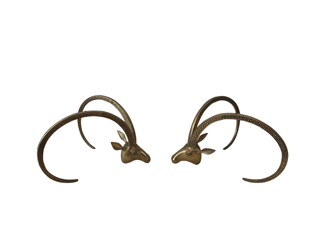 Vintage Brass Ibex or Rams Head Coffee Table Bases, c. 1960s