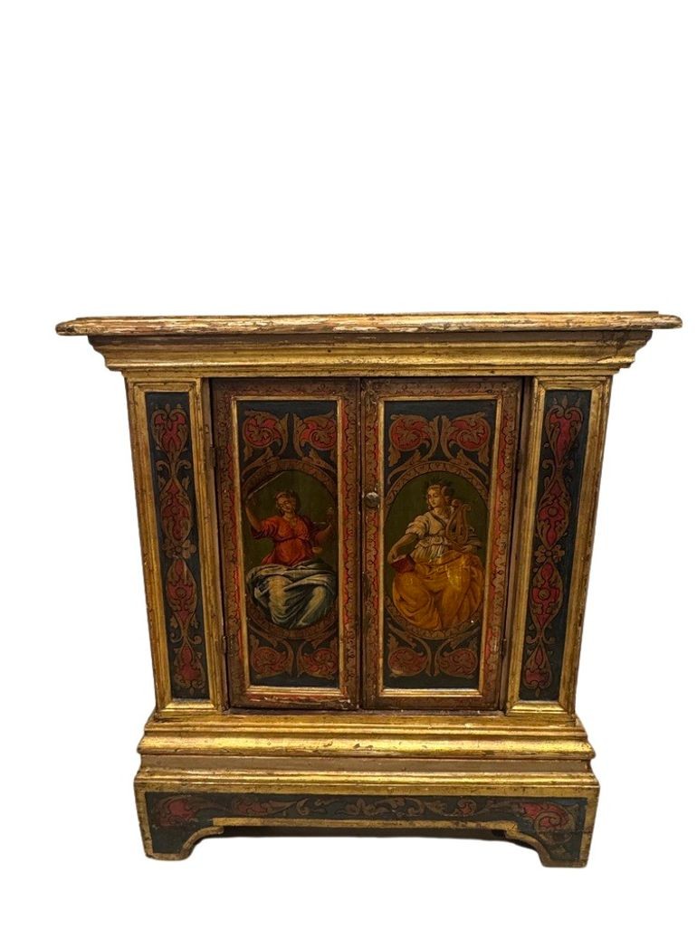 Florentine Hand Painted Cabinet with Classical Figural Depictions, c. mid 1800s