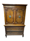 Vintage Thomasville Greek Key Armoire in the Hollywood Regency Style, c. 1970s