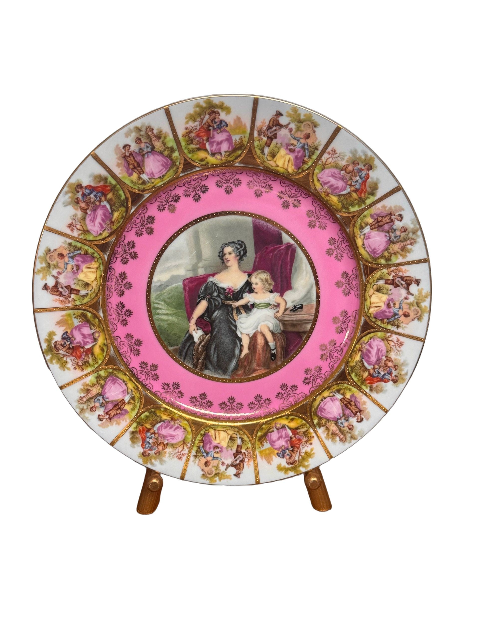 Vintage JKW Bavaria “Love Story” Decorative Plate, West Germany, c. 1950-1980