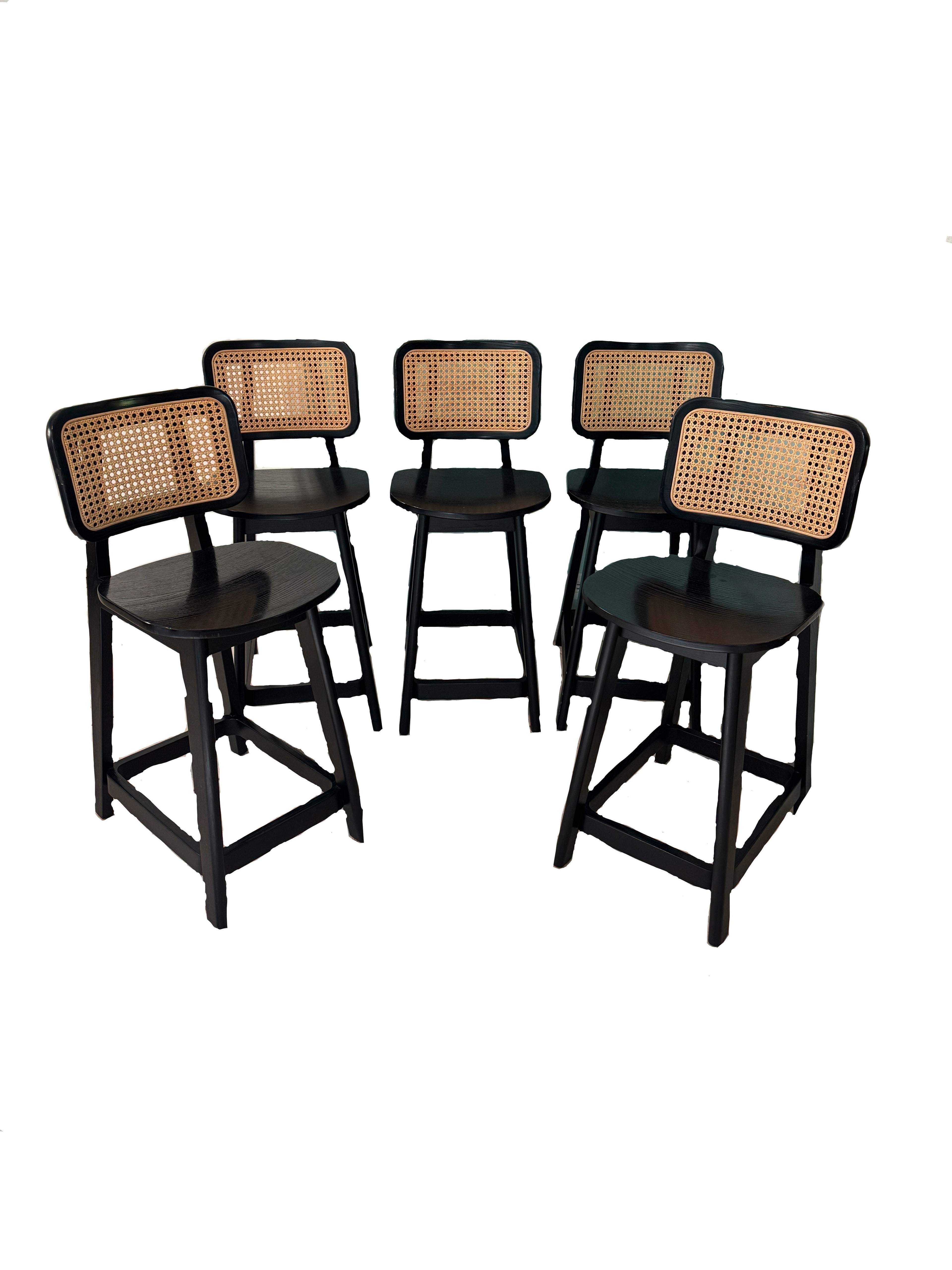 Cane Domino Counter Stool by Podium - Set of 5