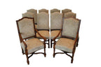 Vintage Provence Collection by Bussandri Louis XIV Style Fabric & Leather Dining Chairs, Set of 10, c. 2003
