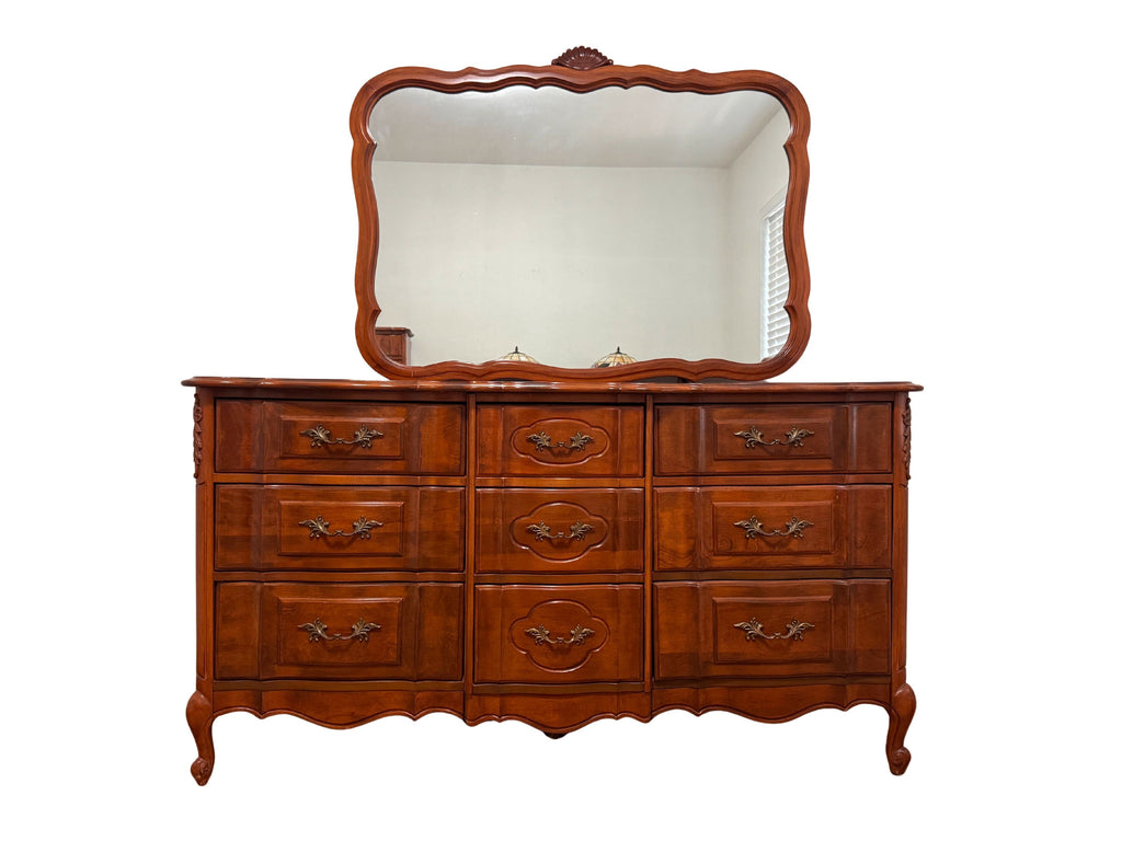 Broyhill French Provincial Dresser with Mirror, c. 1960s