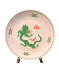 Vintage Meissen Porcelain Wall Plate – Green Ming Dragon Motif, c. 1970s