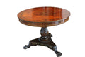 Antique William IV Style Brass-Inlaid Pedestal Center Table, Early 19th Century