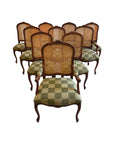 Vintage Louis XV Style Cane Back Dining Chairs - Set of 10