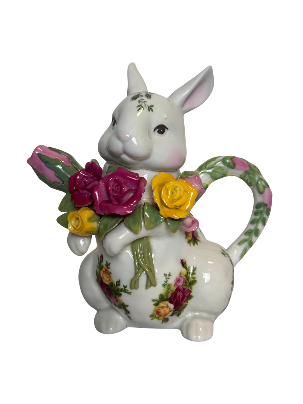 Royal Albert Old Country Roses Easter Bunny Teapot, c. 2010