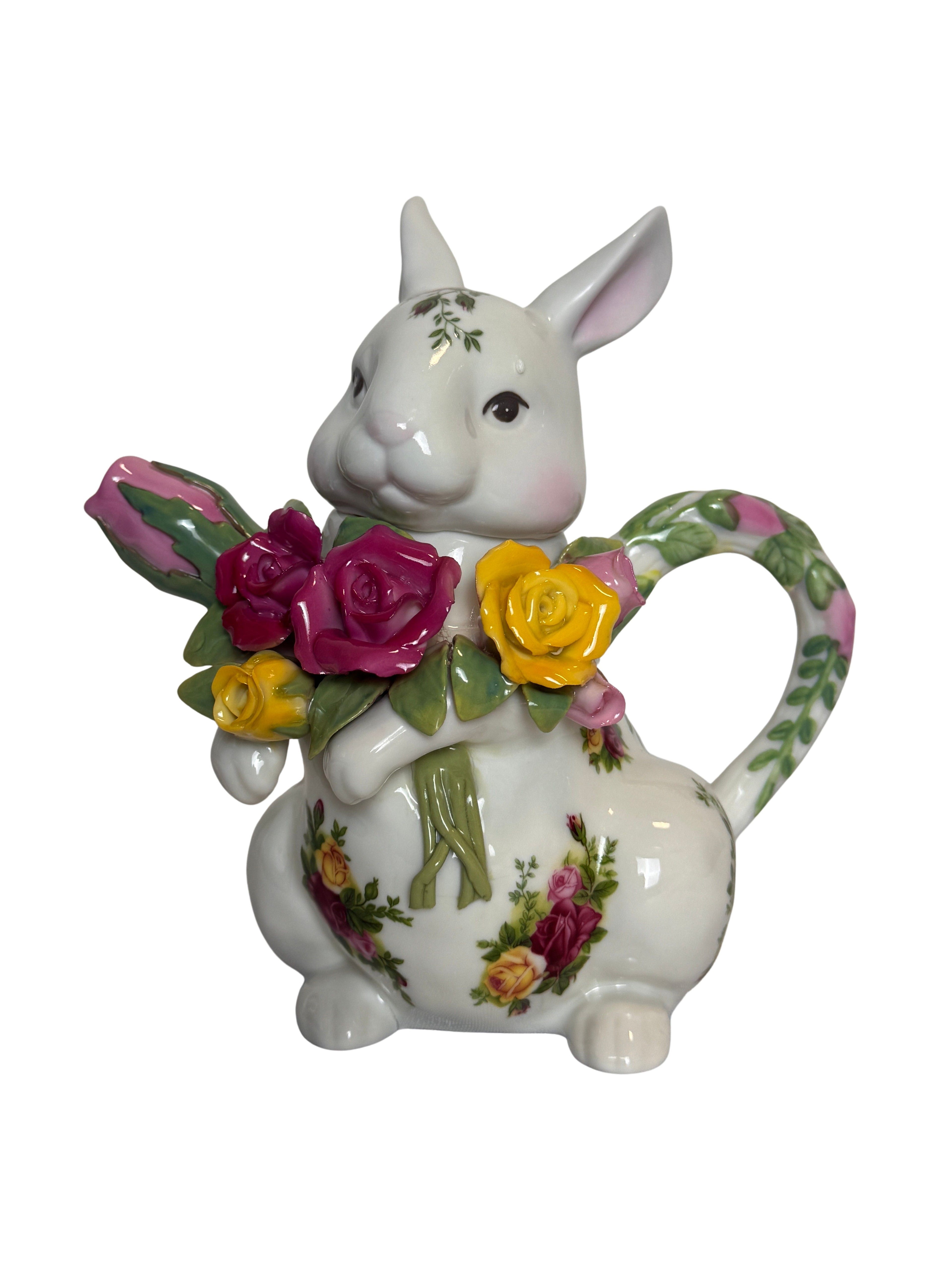 Royal Albert Old Country Roses Easter Bunny Teapot, c. 2010