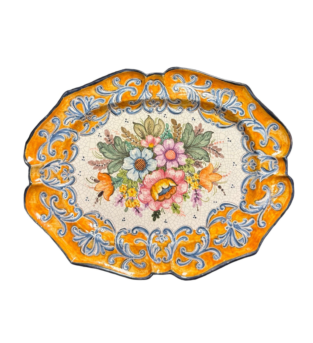 Vintage Spanish Talavera Decorative Wall Plate / Platter – “El Azulejo Sevilla,” Signed by Artist, 1990s