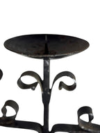 Antique Wrought Iron Floor Candelabras - Holds Five Candles - Set of 2