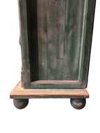 Custom-Made Italian Style Folk-Painted Farmhouse Armoire Cabinet, c. 1990s