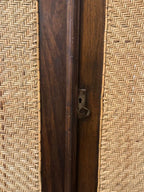 Vintage Indonesian Armoire with Natural Rattan Door Panels, c. 1990s