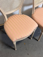 Vintage French Louis XVI Style Oval Cane Back Dining Chairs, Set of 6, c. 1970s