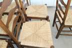 Vintage Ladderback Rush Seat Side Chairs Set of 6