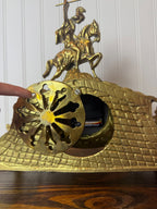 Vintage Rococo Revival Style Brass Mantel Clock, Mid–Late 20th Century