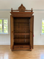 Vintage/Antique Tall Double Door Mirrored Armoire Wardrobe Cabinet