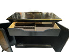 Drexel Et Cetera Collection Black Lacquer Chinoiserie Flip-Top Buffet Server, 1970s