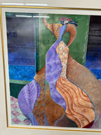 The Kiss by Patricia Bomberg - Original Watercolor on Paper 68x56 framed, 49.5x38 actual, Signed