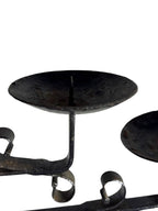 Antique Wrought Iron Floor Candelabras - Holds Five Candles - Set of 2