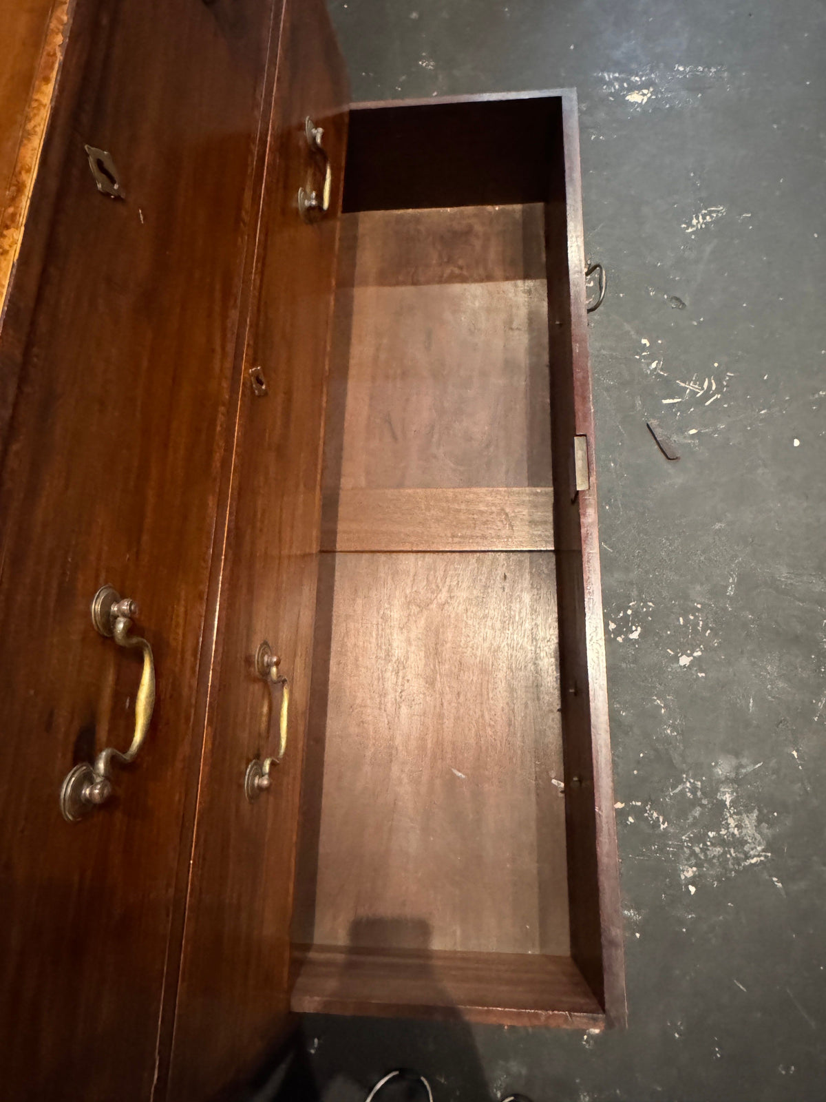 Antique English Georgian Mahogany Bureau Bookcase with Astragal Glass Doors, Late 18th Century