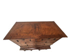 Antique William and Mary Burl Walnut Chest on Stand with Original Bronze Hardware and Cannonball Feet, Late 17th Century