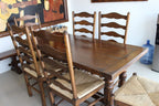 Vintage Ladderback Rush Seat Side Chairs Set of 6