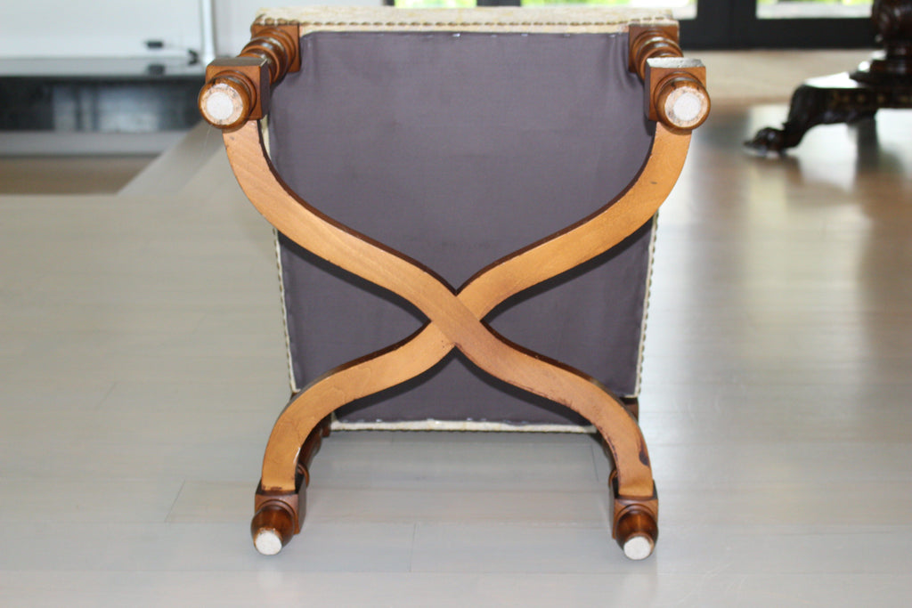 Vintage Provence Collection by Bussandri Louis XIV Style Fabric & Leather Dining Chairs, Set of 10, c. 2003