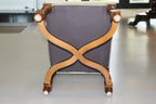 Vintage Provence Collection by Bussandri Louis XIV Style Fabric & Leather Dining Chairs, Set of 10, c. 2003