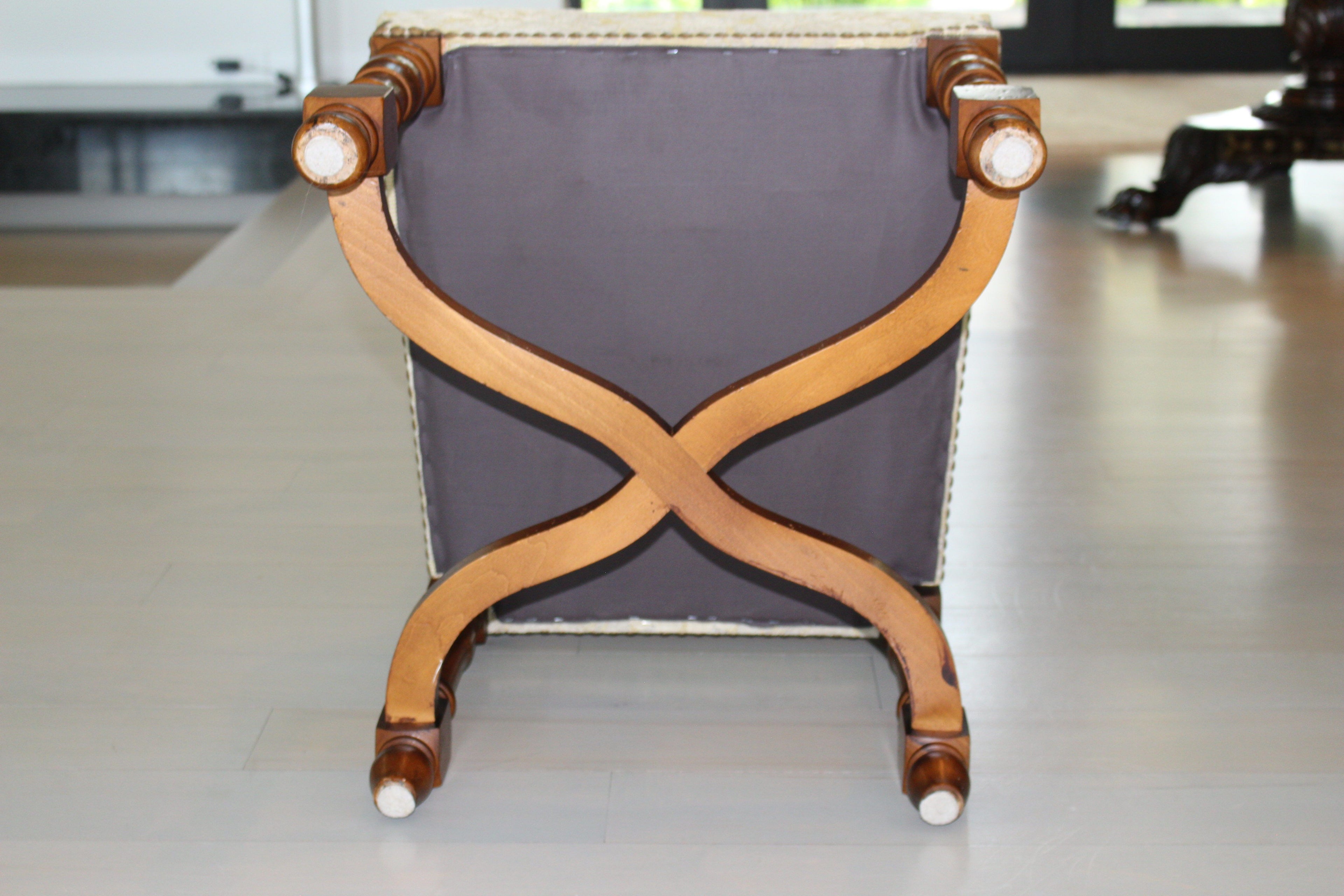 Vintage Provence Collection by Bussandri Louis XIV Style Fabric & Leather Dining Chairs, Set of 10, c. 2003