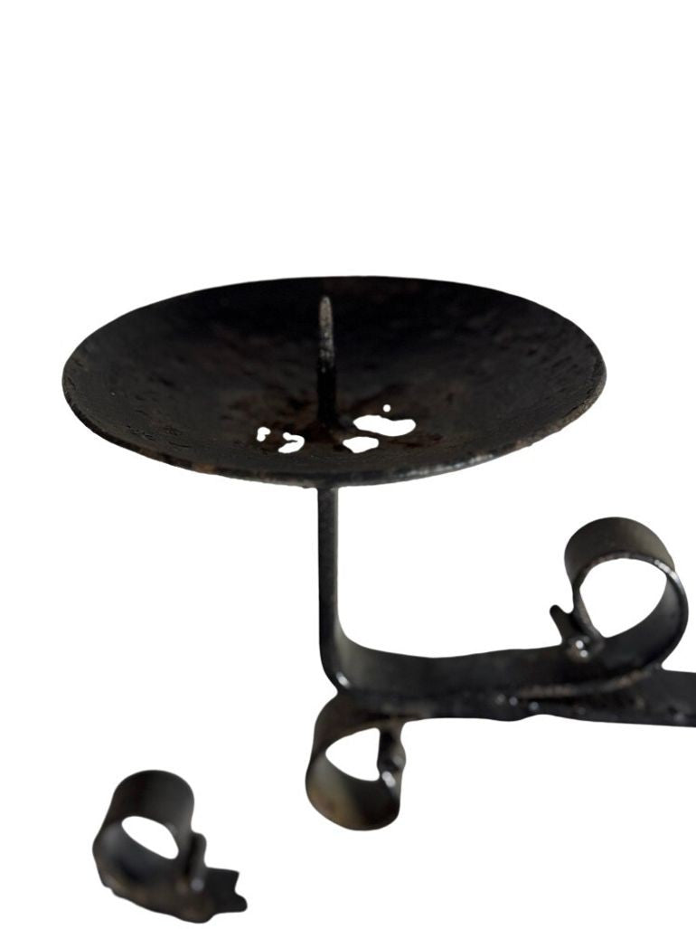 Antique Wrought Iron Floor Candelabras - Holds Five Candles - Set of 2