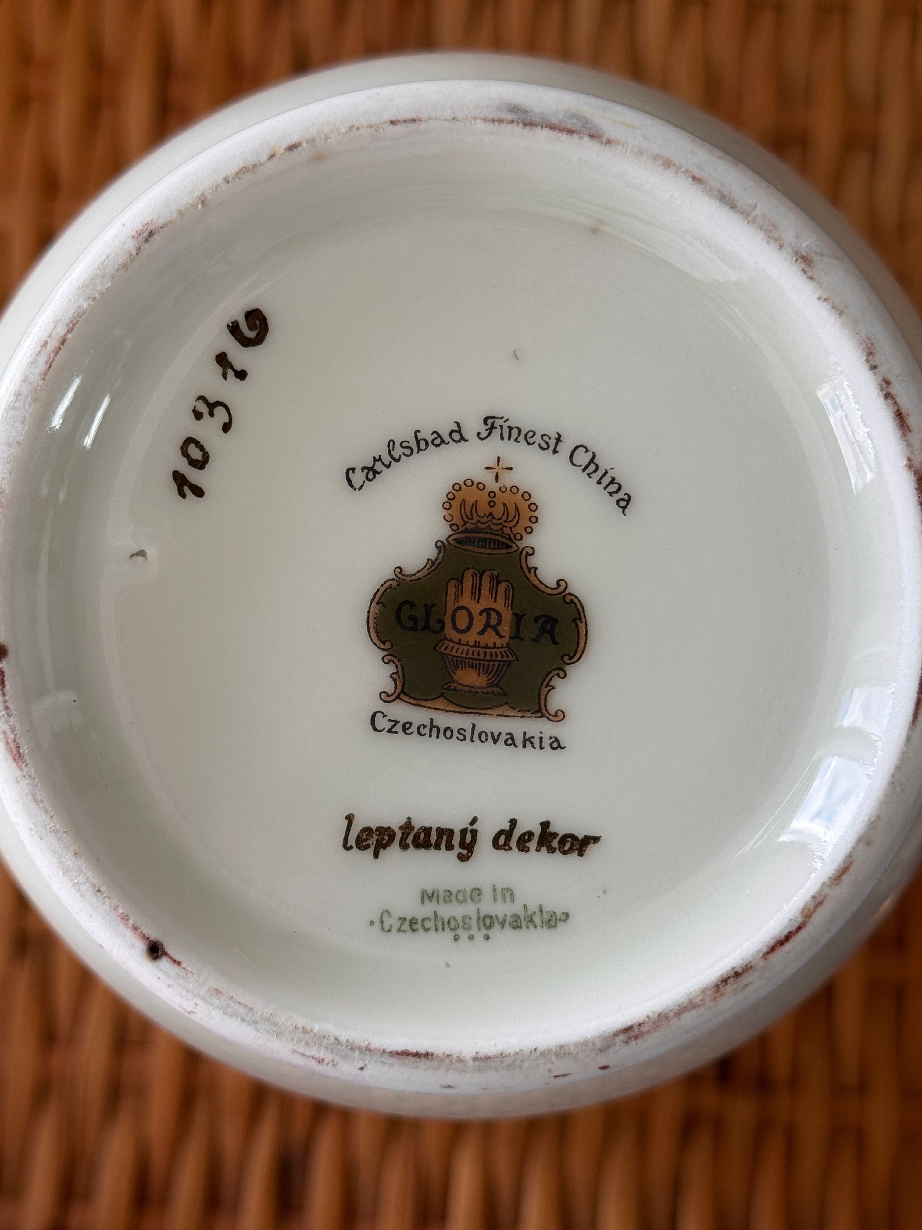 Vintage Carlsbad Fine China, Gloria, Tea Set with Service for 12, Czechoslovakia, c. 1930s