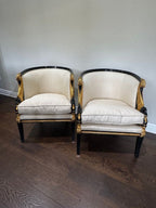 Vintage French Empire Style / Hollywood Regency Swan Tub Chairs - Set of 2