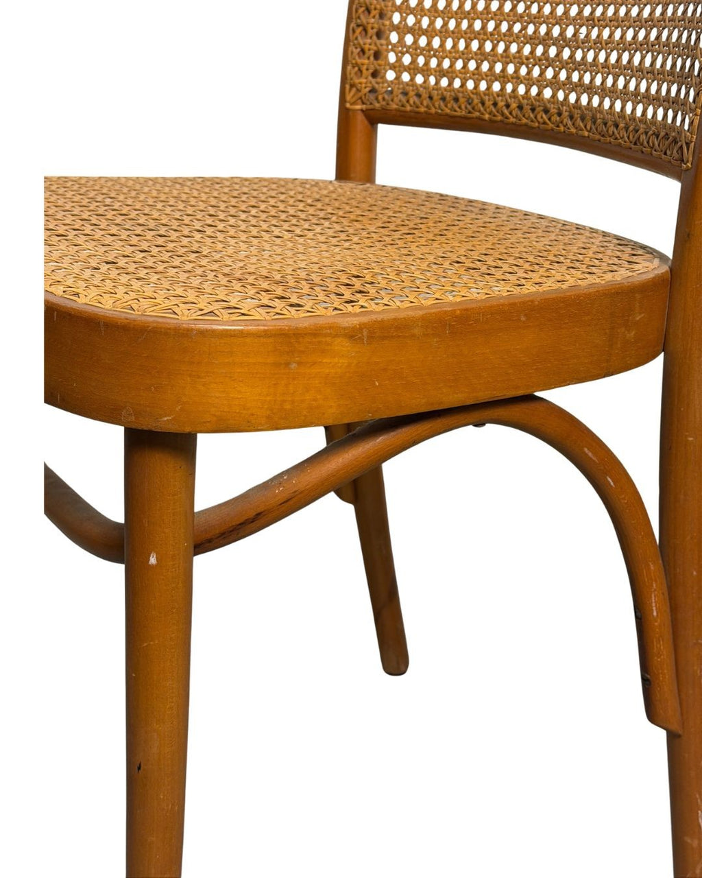 Vintage Thonet No. 811 Style Prague Bentwood & Cane Dining Chairs, Set of 4, c. 1960s–1980s