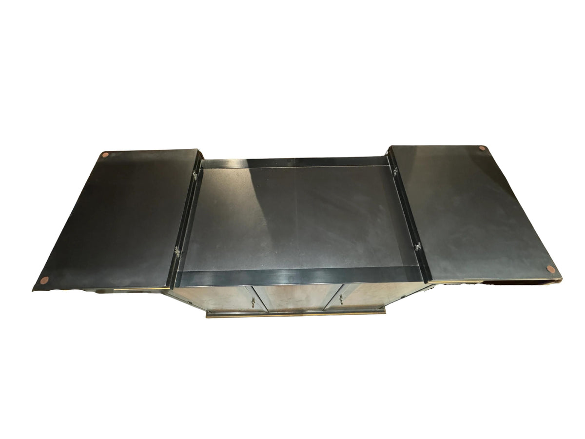 Drexel Et Cetera Collection Black Lacquer Chinoiserie Flip-Top Buffet Server, 1970s