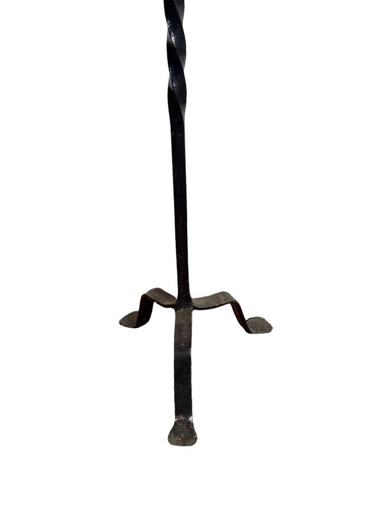 Antique Wrought Iron Floor Candelabras - Holds Five Candles - Set of 2
