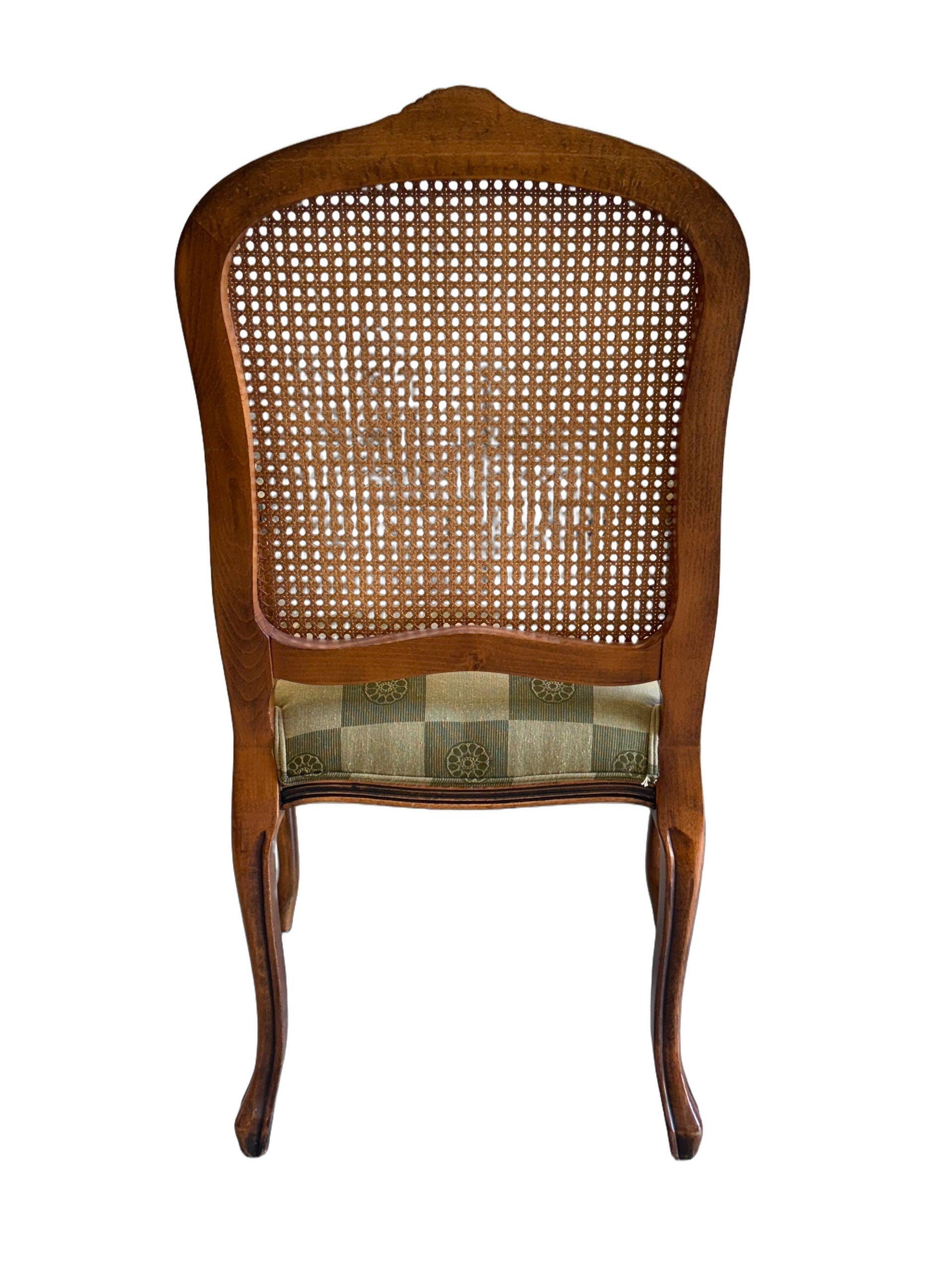 Vintage Louis XV Style Cane Back Dining Chairs - Set of 10