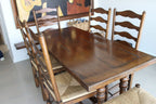 Vintage Ladderback Rush Seat Side Chairs Set of 6