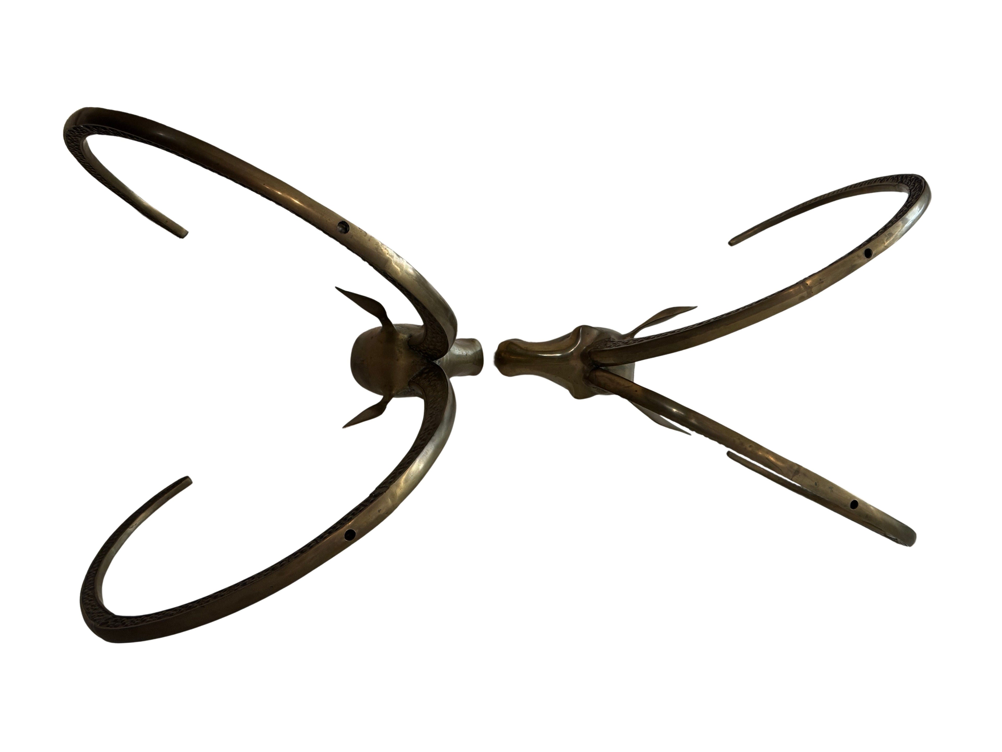 Vintage Brass Ibex or Rams Head Coffee Table Bases, c. 1960s