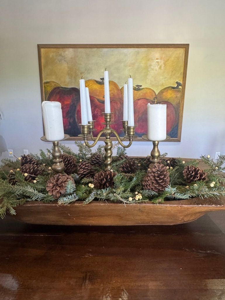Antique Large Wooden Dough Bowl or Trencher Bowl, c. early 20th century