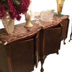 Traditional Italian Rosso Laguna Marble Top Buffet/Sideboard/Credenza, c. 1990s