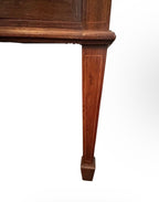 Antique French Louis XVI Demilune Mahogany  Calacatta Viola Marble Top Buffet Sideboard Credenza