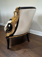 Vintage French Empire Style / Hollywood Regency Swan Tub Chairs - Set of 2