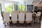Vintage Provence Collection by Bussandri Louis XIV Style Fabric & Leather Dining Chairs, Set of 10, c. 2003