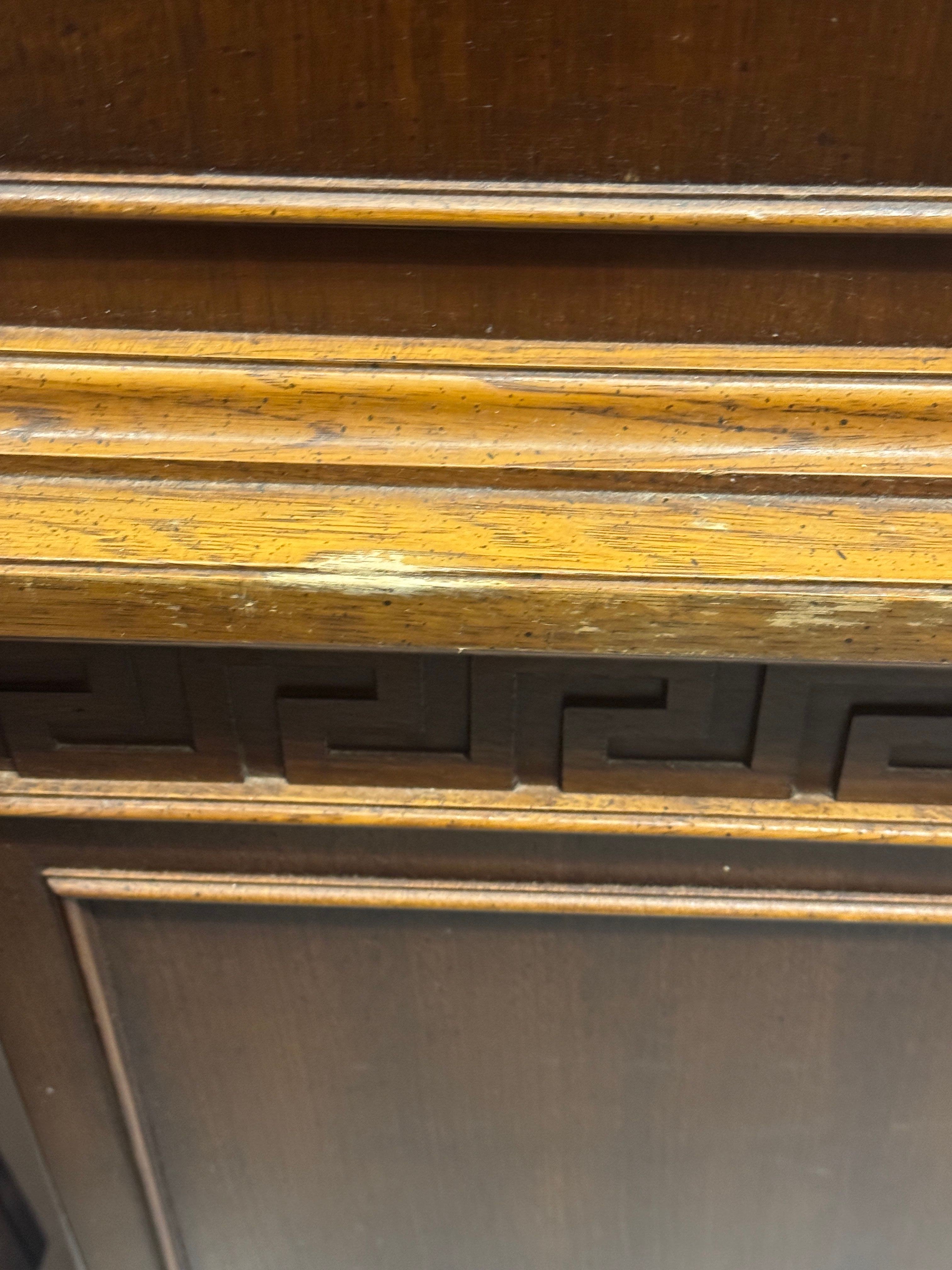 Vintage Thomasville Greek Key Armoire in the Hollywood Regency Style, c. 1970s